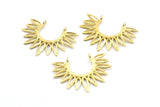 Brass Sunny Pendant, 3 Raw Brass Sunny Ethnic Pendants With 2 Loops, Findings, Charms (36.5x27x1.7mm) E212