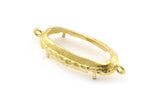 Brass Oval Setting, 4 Raw Brass Oval Settings With 2 Loops and 1 Pad Setting (30.5x12x5.5mm) E203