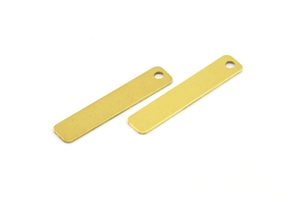 Rectangle Brass Bar, 500 Raw Brass Rectangle Tags, Geometric Findings  (4x20mm) D0208