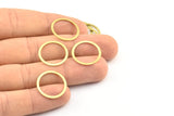 19mm Connector Rings, 20 Raw Brass Connector Circle Rings (19mm) Brs 448 A0186