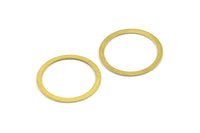 Circle Brass Connector, 100 Raw Brass Connector Circle Rings  (19mm) Brs 448 A0186