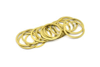 Circle Brass Connector, 100 Raw Brass Connector Circle Rings  (19mm) Brs 448 A0186