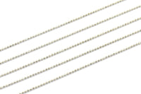 Silver Tone Chain, 10 Meters 33 Feet (1.2mm) Silver Tone Brass Faceted Ball Chain - W70 ( Z031 )