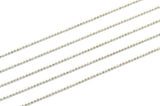 Silver Tone Chain, 10 Meters 33 Feet (1.2mm) Silver Tone Brass Faceted Ball Chain - W70 ( Z031 )