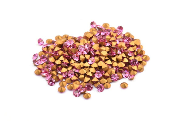 Gül Swarovski Elmas, 4,6 mm Ped İçin 12 Gül Swarovski Elmas SS20