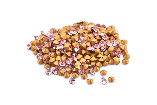 Açık Gül Swarovski Elmas, 4,6 mm SS20 Ped İçin 12 Açık Gül Swarovski Elmas