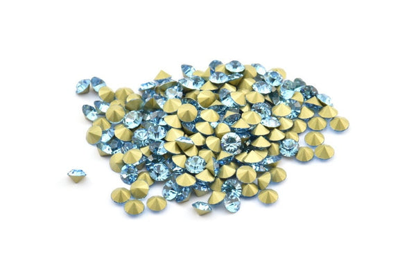 Akuamarin Swarovski Elmas, 5 mm SS20 Ped İçin 12 Akuamarin Swarovski Elmas