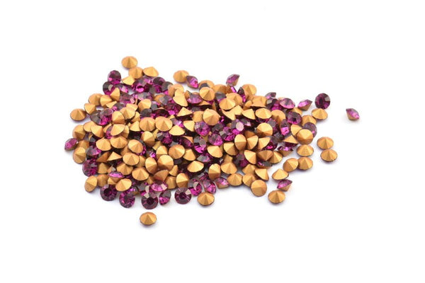 Fuşya Swarovski Elmas, 4,5 mm SS18 Ped İçin 12 Fuşya Swarovski Elmas