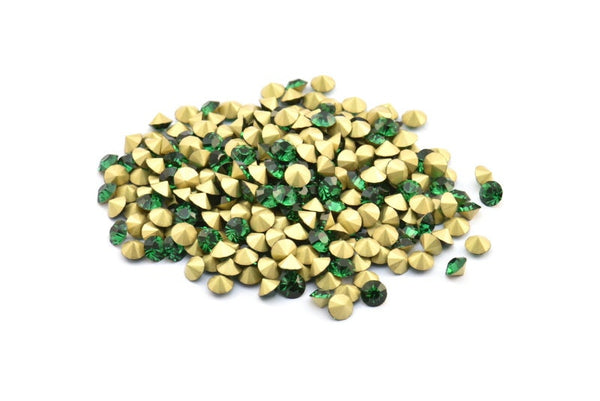 Zümrüt Swarovski Elmas, 4.3/4.4 mm Ped SS18 İçin 12 Zümrüt Swarovski Elmas