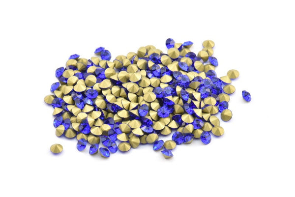 Safir Swarovski Elmas, 4.1 mm Ped SS16 İçin 12 Safir Swarovski Elmas