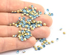 Akuamarin Swarovski Elmas, 4 mm SS16 Ped İçin 12 Akuamarin Swarovski Elmas