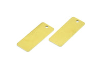 Brass Rectangle Bar, 20 Raw Brass Rectangle Blanks, Charms  (20x8mm) Brs 161 A0384