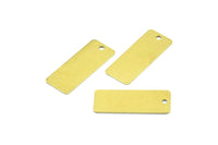 Brass Rectangle Bar, 20 Raw Brass Rectangle Blanks, Charms  (20x8mm) Brs 161 A0384