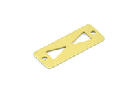 Brass Tribal Charm, 50 Raw Brass Rectangle Tribal Charms, Pendant, Findings (20x8mm) Brs 160 A0302
