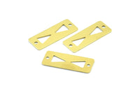 Brass Tribal Charm, 50 Raw Brass Rectangle Tribal Charms, Pendant, Findings (20x8mm) Brs 160 A0302