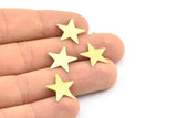 Brass Tiny Stars, 250 Raw Brass Star Blank Without Holes (15mm) B0196