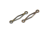 Antique Brass Connector, 100 Antique Brass Diamond Connectors, Charms, Findings (18x3mm) K186