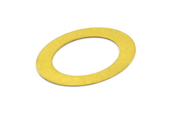 Middle Hole Connector, 25 Raw Brass Oval And Middle Hole Connector (23x32mm) Brs 600 A0539