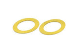 Middle Hole Connector, 25 Raw Brass Oval And Middle Hole Connector (23x32mm) Brs 600 A0539