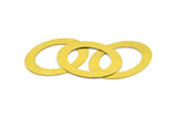 Middle Hole Connector, 25 Raw Brass Oval And Middle Hole Connector (23x32mm) Brs 600 A0539
