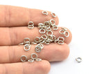 6mm Jump Ring - 100 Silver Plated Jump Rings (6x1.2mm) B0067