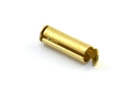 Brass Slide On End, 50 Raw Brass Slide On End Clasps for Seed Beads, Findings, Bracelets (12.5x4mm) BS 2064