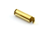 Brass Slide On End, 50 Raw Brass Slide On End Clasps for Seed Beads, Findings, Bracelets (12.5x4mm) BS 2064