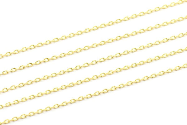 Brass Soldered Chain, 5M Raw Brass Soldered Chain (1.5x2.5mm) BS 1068 -Y