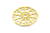 Brass Textured Pendant, 2 Raw Brass Mandala Pendants, Charms, Findings (36x1mm) BS 2041