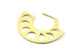 Moon Phases Earring, 2 Raw Brass Semi Circle Earrings, Earring Findings (38x30x1.2mm) BS 2069