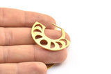 Moon Phases Earring, 2 Raw Brass Semi Circle Earrings, Earring Findings (38x30x1.2mm) BS 2069