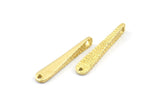 Hammered Bar Pendant, 10 Raw Brass Hammered Bar Pendants With 2 Holes, Earring Drops (22x4mm) BS 1838