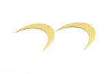 Moon Phase Blank, 8 Raw Brass Crescent Moon Blanks With 1 Hole (42x10x0.6mm) BS 2203