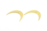 Moon Phase Blank, 8 Raw Brass Crescent Moon Blanks With 2 Holes (42x10x0.6mm) BS 2117