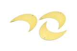 Moon Phase Blank, 5 Raw Brass Crescent Moon Blanks With 1 Hole (42x20x0.6mm) BS 2221