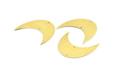 Moon Phase Blank, 5 Raw Brass Crescent Moon Blanks With 2 Holes (42x20x0.6mm) BS 2119