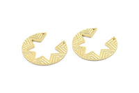 Altın Hilal Kolye, 2 Delikli 1 Altın Kaplama Pirinç Hilal Etnik Kolye, Bulgular, Tılsımlar (30x1,4 mm) U118 Q0430