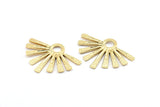 Gold Sun Pendant, 1 Gold Plated Brass Hammered Sunny Pendants With 1 Loop (44x31x2mm) BS 1924 Q0433