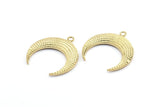 Altın Ay Tılsımı, 1 Altın Kaplama Pirinç Dokulu Boynuz Tılsımı, Kolye Ucu, Mücevher Parçası (36x10.55x3.65mm) N0206 Q0429