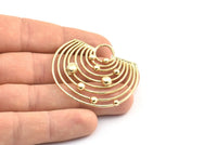Gold Solar System, 1 Gold Plated Brass Solar System Pendant With 1 Loop,Necklace Finding, Earring Findings (43x46x1.5mm) U145 Q0428