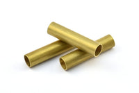 Brass Tube Beads, 10 Raw Brass Tube Findings (29x7mm) R030
