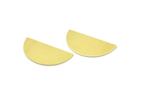 Semi Circle Blank, 20 Raw Brass Semi Circle Blanks Without Holes (30x15x0.8mm) B0156
