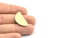 Semi Circle Blank, 20 Raw Brass Semi Circle Blanks Without Holes (30x15x0.8mm) B0156