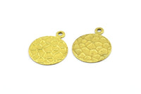 Brass Round Charm, 20 Raw Brass Round Charms, Pendant,findings (13mm) Brs 129 A0521