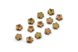 Brass Flower Charm, 100 Raw Brass Flower Setting (4mm) F078