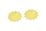 Brass Flower Charms, 12 Raw Brass Flower Stamping Blank Tag Charms (25mm) Brs 4171d D0537--c069