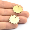 Brass Flower Charms, 12 Raw Brass Flower Stamping Blank Tag Charms (25mm) Brs 4171d D0537--c069