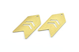 Arrow Chevron Pendant, 10 Raw Brass Arrow Stamping Pendant Tags With Chevron And 1 Hole (15x30x0.80mm) B0083