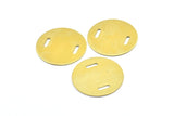 Raw Brass Stamping Blank Disc With 2 Hole (28x0.8mm) D135--N0663