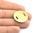 Raw Brass Stamping Blank Disc With 2 Hole (28x0.8mm) D135--N0663